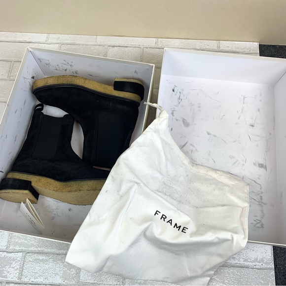 FRAME Platform Le Canon Cork-Inspired Platform Chelsea Boots Black EUR 40 - Picture 5 of 14